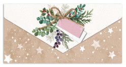 Ditipo Vánoční obálka na peníze / poukaz, Chvojí s mašličkou,