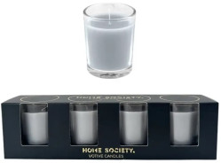 Home Society Collection Sada 4x votivní svíčka ve skle, Grey