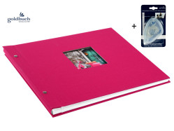 Šroubkové album klasik 39x31cm 28887 Goldbuch BELLA VISTA pink + roller