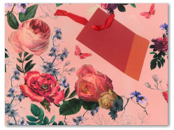 Albi Dárková taška L - Červená s růžemi na šířku