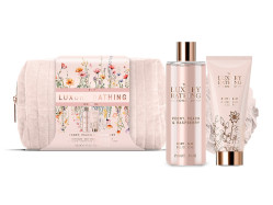 Grace Cole Peony, Peach & Raspberry, set s velkou kosmetickou taškou