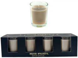 Home Society Collection Sada 4x votivní svíčka ve skle, Brown