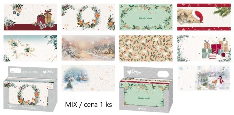 Ditipo Vánoční obálka papírová DL - mix motivů / cena 1ks