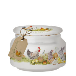 Emocio EASTER GARDEN, svíčka ve skle s potiskem, 225g