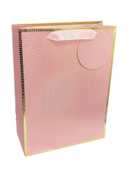 Autronic Dárková taška M - zlatý lem růžová, 24x18x10cm