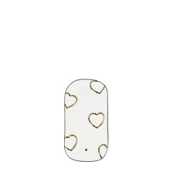 Bastion Collections Oválný talířek XS brown heart, in black, 15,5x8,5x2cm