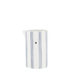 Bastion Collections Konvička Milk Jug White/Blue Small Stripes, 6x10 cm