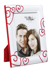 Rámeček 13x18cm ZEP kovový VALENTINA bílo-červený