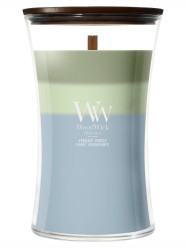Vonná svíčka WoodWick Trilogy Verdant Woods, velká 609 g