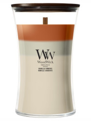 Vonná svíčka WoodWick Trilogy Vanilla Embers, velká 609 g