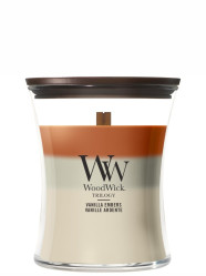 Vonná svíčka WoodWick Trilogy Vannila Embers, střední 275 g