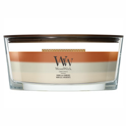 Vonná svíčka WoodWick Trilogy Vanilla Embers, široký knot 453 g