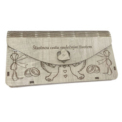 Dřevěná obálka na peníze - Šťastnou cestu společným životem