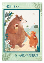 Ditipo Hrací přání s efektem MEDVĚD NAROZKY SLAVÍ / BibiBum