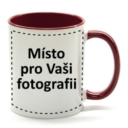 Fotohrnek COMBO Vínovo-bílý 1x foto 300ml