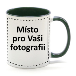 Fotohrnek COMBO Tmavě zeleno-bílý 1x foto 300ml