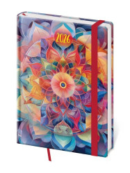 Helma 365 Denní diář A5 2026 Vario - Kaleidoscope s gumičkou