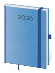 Helma 365 Denní diář B6 2026 - Print Pop světle modrý s poutkem
