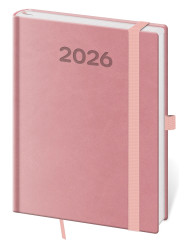 Helma 365 Týdenní diář B6 2026 - Print Pop růžový s gumičkou