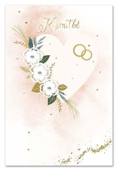 Ditipo Blahopřání K - K SVATBĚ (srdce ve zlatém odstínu)