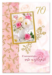 Ditipo Blahopřání - K VÝROČÍ 70tiny (růže v rámečku)