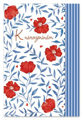 Ditipo Blahopřání L - K NAROZENINÁM, modro-červené