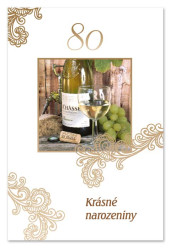 Ditipo Blahopřání - K VÝROČÍ 80tiny (bílé víno)