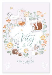 Ditipo Blahopřání HK - VÍTEJ NA SVĚTĚ (zvířátkové)