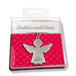 Nekupto Dárková klíčenka Anděl - Šťastné a veselé Vánoce