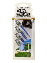 Yankee Candle CLEAN COTTON kolíčky do auta VENT STICK, 4 ks