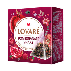 LOVARÉ 15 pyramidek POMEGRANATE SHAKE, černý čaj s příchutí