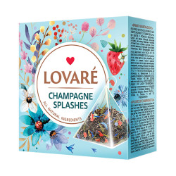 LOVARÉ 15 pyramidek CHAMPAGNE SPLASHES, černý a zelený čaj