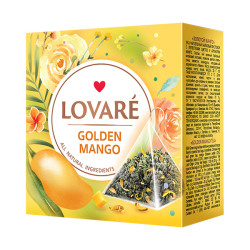 LOVARÉ 15 pyramidek GOLDEN MANGO, zelený čaj