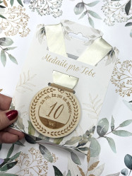 Albi Medaile pro Tebe, že jsi se mnou 10 LET, dřevěná se stuhou