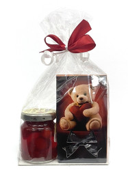 Dárkový balíček S8 - Mandle 50g + pečený čaj 60ml / Medvídek