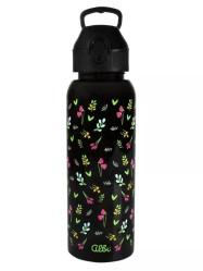 Albi Tritanová láhev 750ml - černá s květy