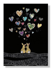 Luxusní přání M149 BUG ART - LOVE BUNNIES