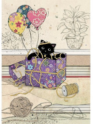 Luxusní přání H027 BUG ART - GIFT KITTY