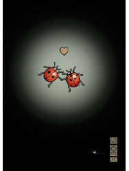 Luxusní přání M070 BUG ART - LADYBIRDS IN LOVE zamilované berušky