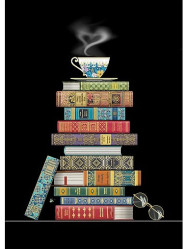 Luxusní přání M162 BUG ART - BOOK PILE
