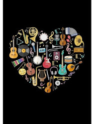 Luxusní přání M154 BUG ART - MUSIC HEART