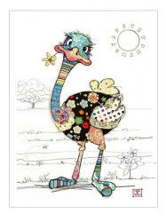 Luxusní přání G012 BUG ART - OZZIE OSTRICH