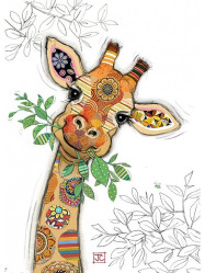 Luxusní přání G345 BUG ART - GINA GIRAFFE