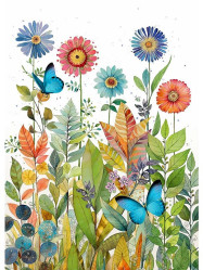 Luxusní přání P004 BUG ART - BUTTERFLY FLOWERS