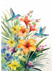 Luxusní přání P003 BUG ART - LILY HUMMINGBIRD