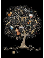 Luxusní přání M138 BUG ART - MUSIC TREE