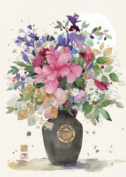 Luxusní přání B061 BUG ART - PEONY VASE