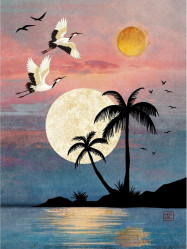 Luxusní přání K020 BUG ART - CRANE PALMS