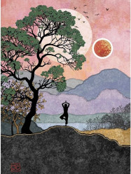 Luxusní přání K023 BUG ART - YOGA MOUTAIN