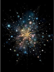 Luxusní přání M186 BUG ART - GOLD STARBURST